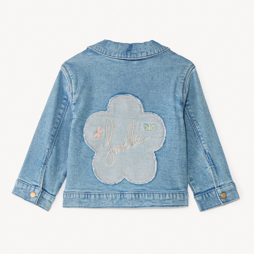 Veste en jean avec broderie pour bébé fille 