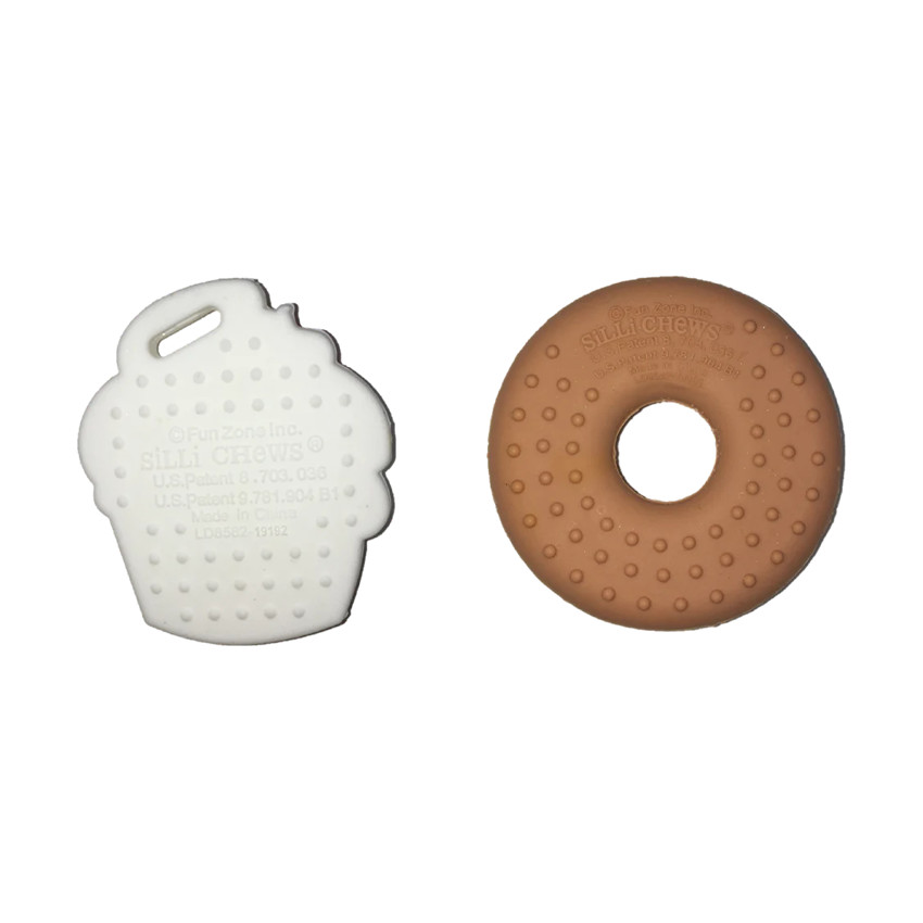 Set de 2 mini jouets de dentition Cupcake + Donut 
