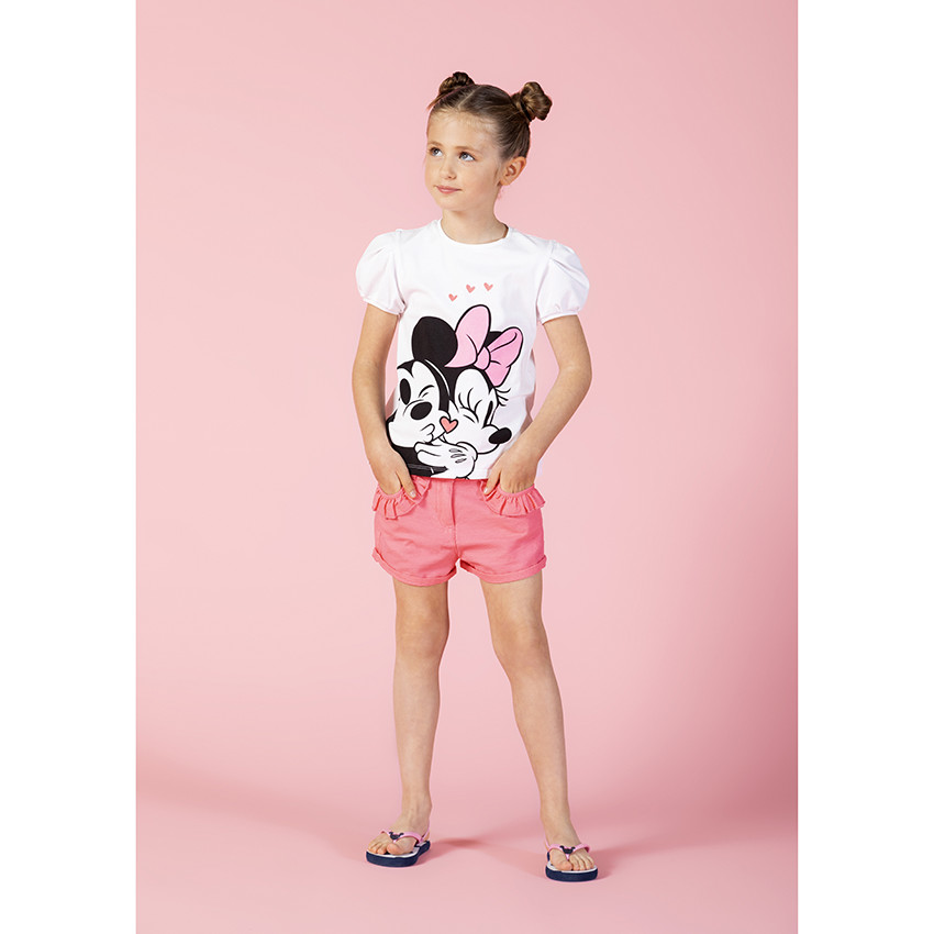 Tongs imprimé pois et badge Minnie Disney pour fille avec lanière selon l'âge 