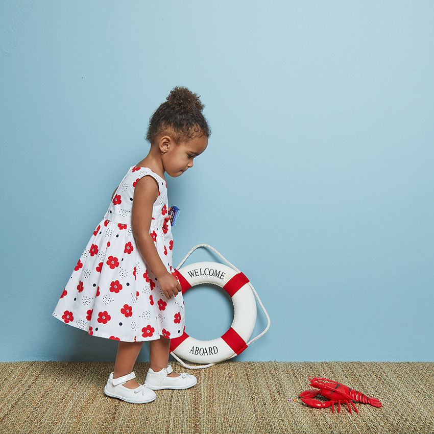 Robe courte à fleurs pour bébé fille 
