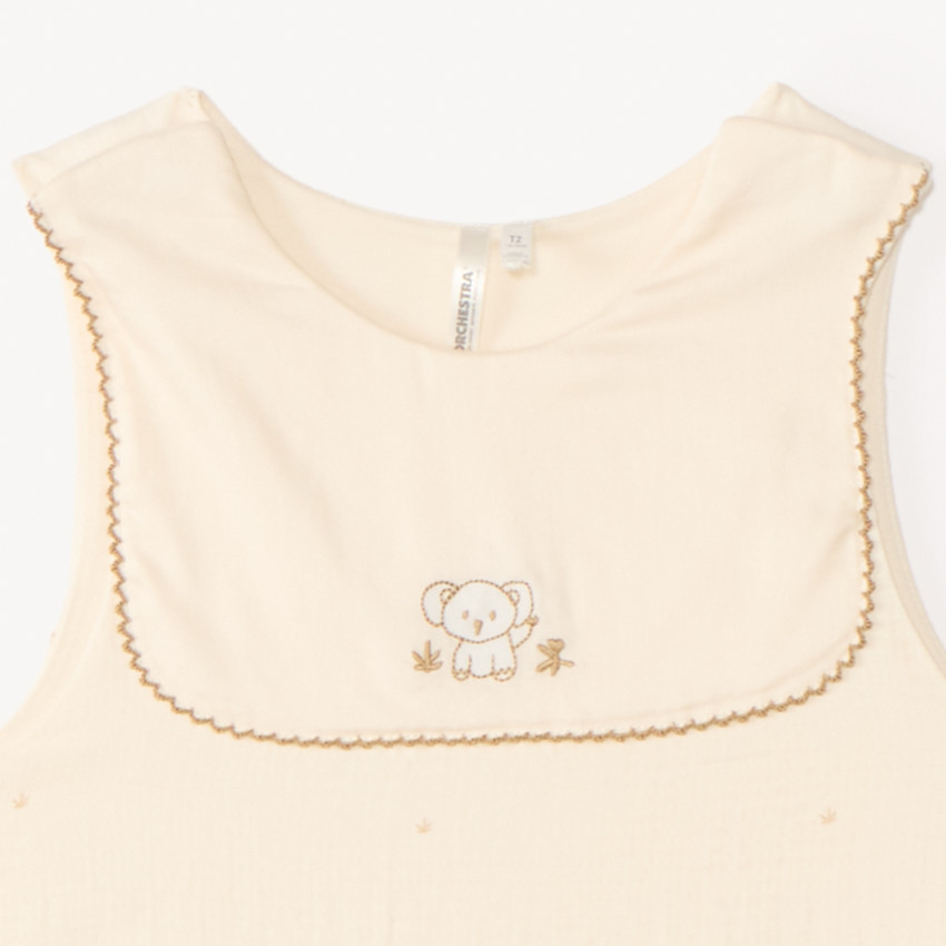 Gigoteuse sans manches en gaze TOG 1 broderie éléphant pour bébé 