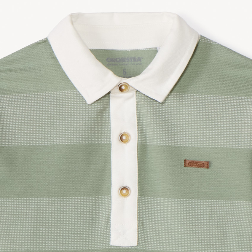 Polo manches longues rayé pour garçon 