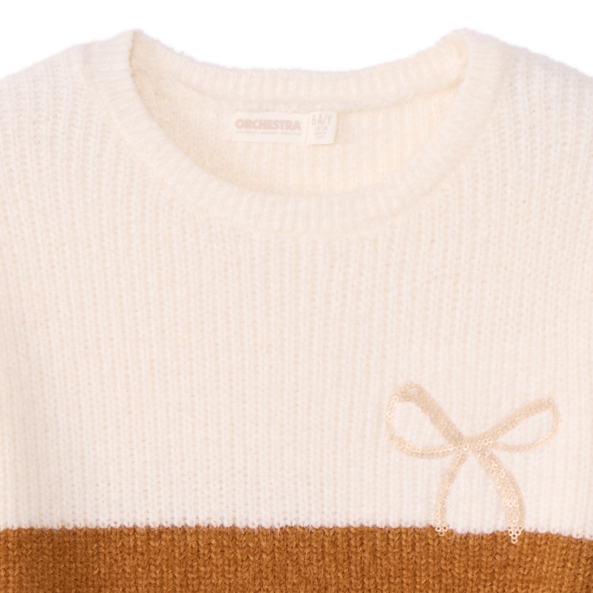 Pull en tricot oversize effet color block pour fille 