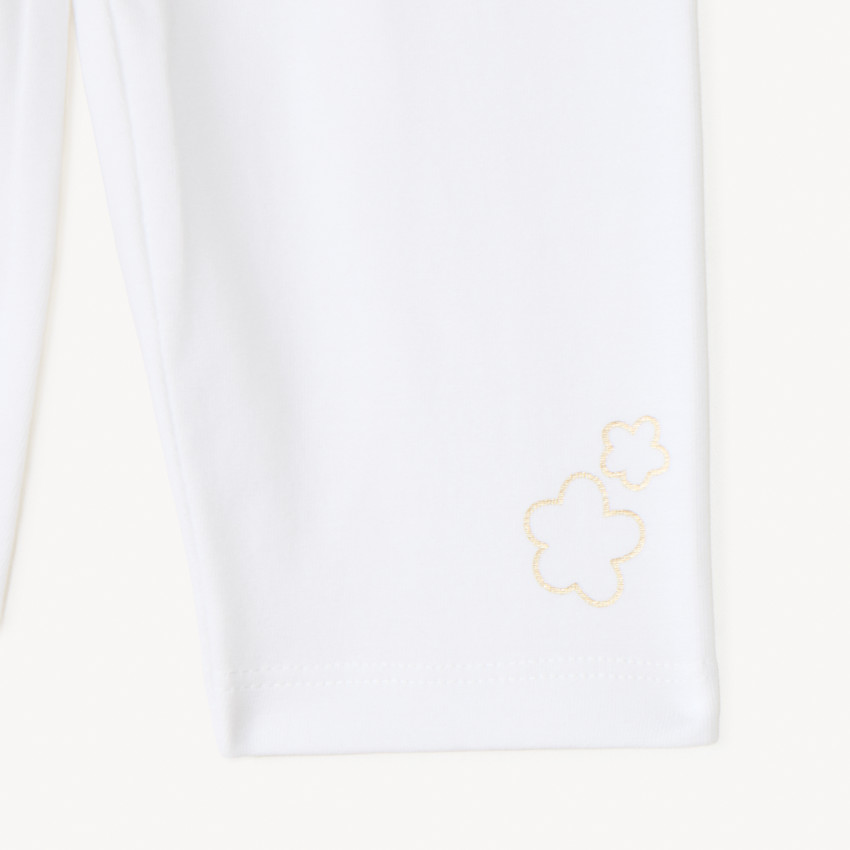 Lot de 2 corsaires unis avec fleurs dorées pour bébé fille 