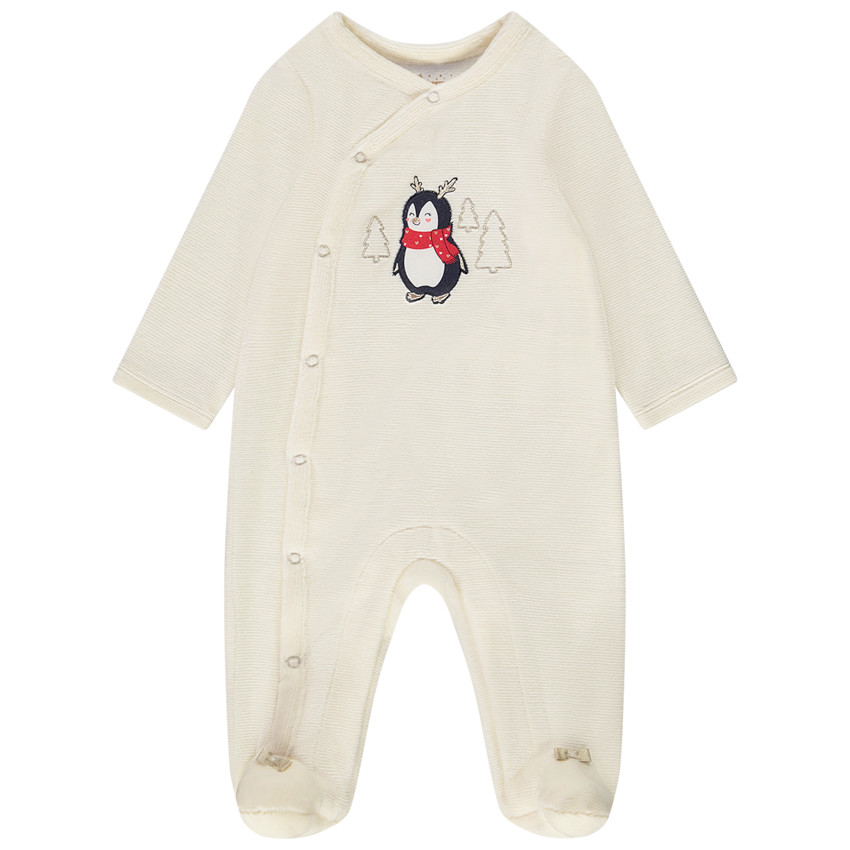 Dors-bien en velours print fantaisie pour bébé fille 