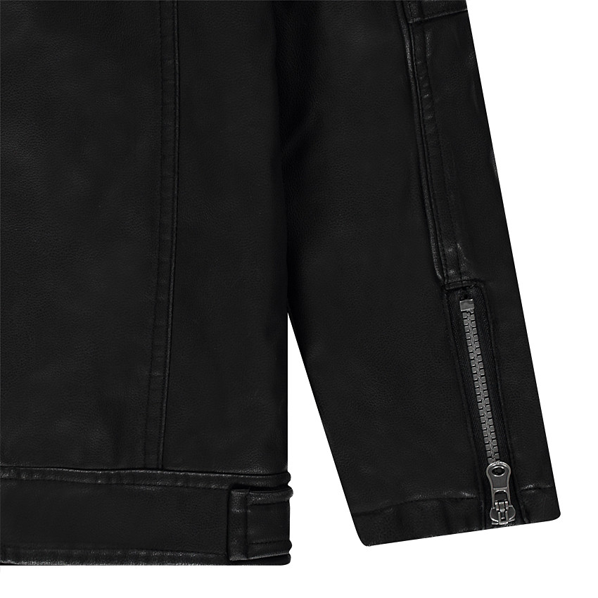Junior - Veste style motard effet cuir à poches zippées 