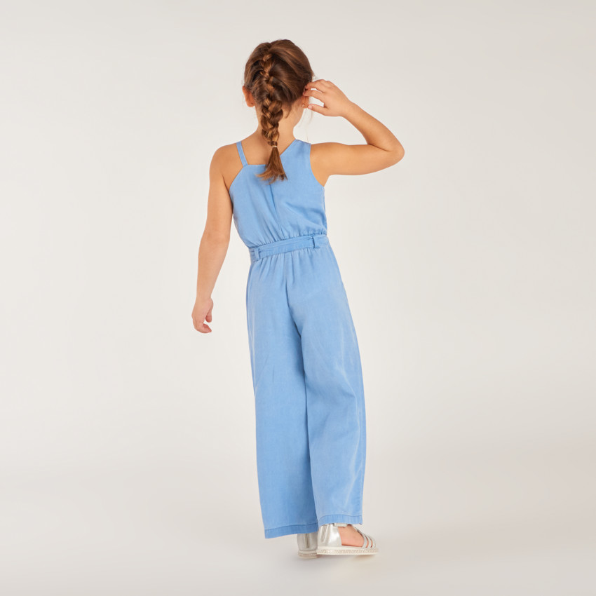 Combinaison longue manches asymétriques unie pour fille 