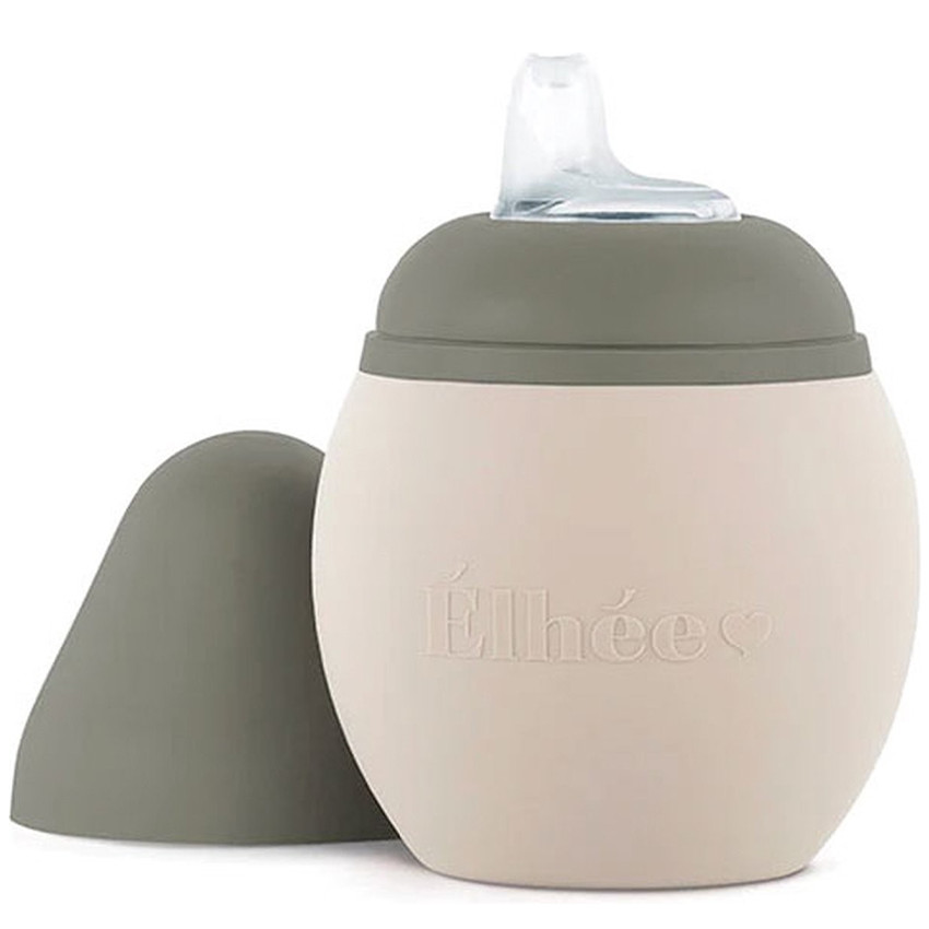 Tasse d'apprentissage silicone anti-fuite Sand Kaki 240 ml 