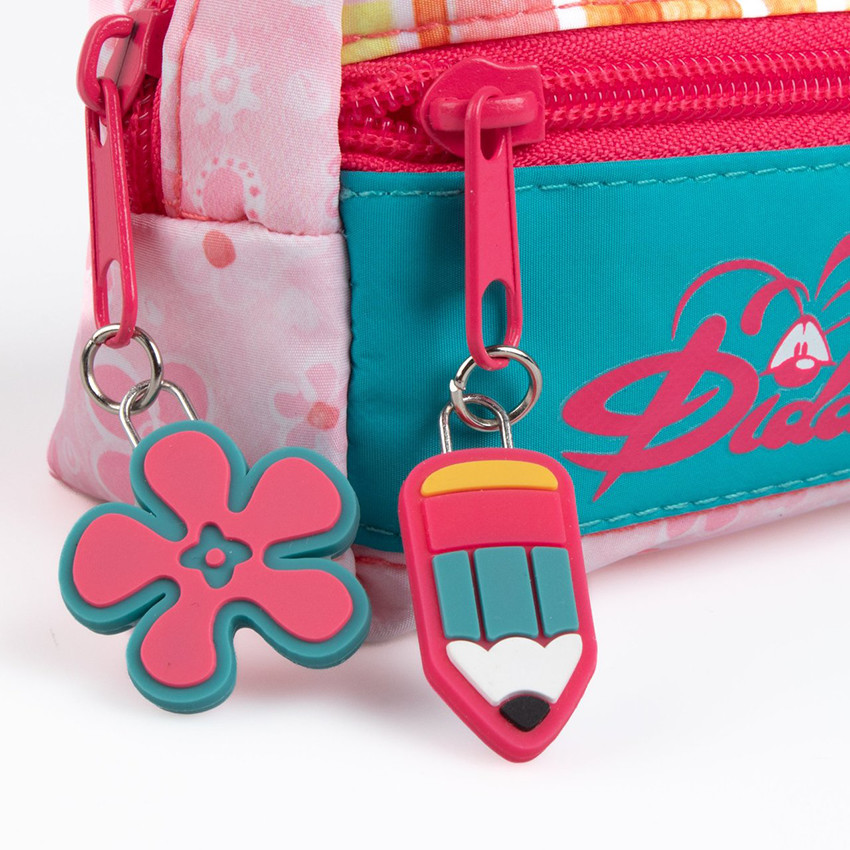 Trousse avec pendentifs en silicone - Rose - Diddl 