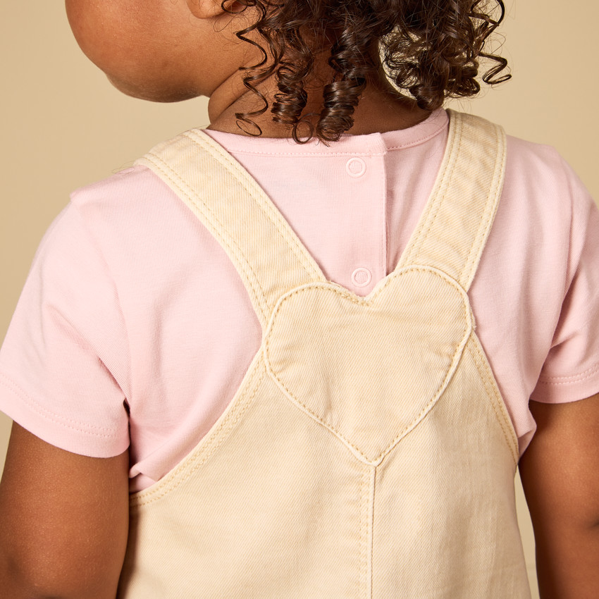 Robe salopette avec boutons fantaisie et poches pour fille  