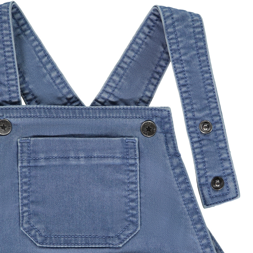 Salopette courte uni en denim pour bébé garçon 