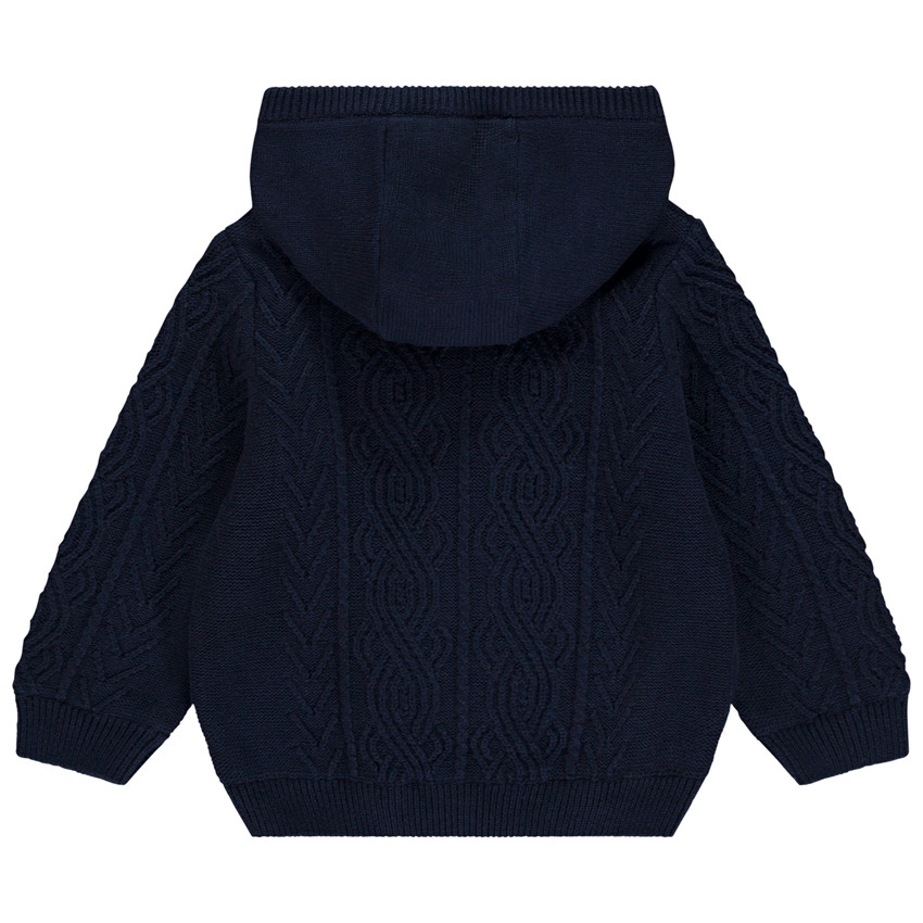 Gilet en tricot uni fantaisie torsadé pour bébé garçon  
