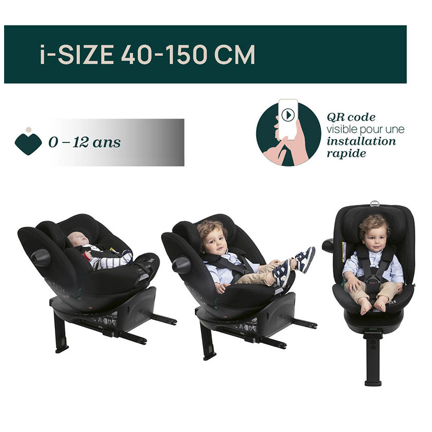 Siège auto EverOne Isofix i-Size 40-150cm Groupe 0/1/2/3 Black 