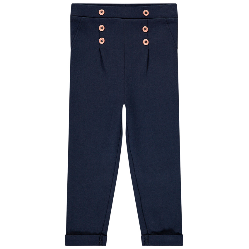 Legging uni pour bébé fille à boutons fantaisie