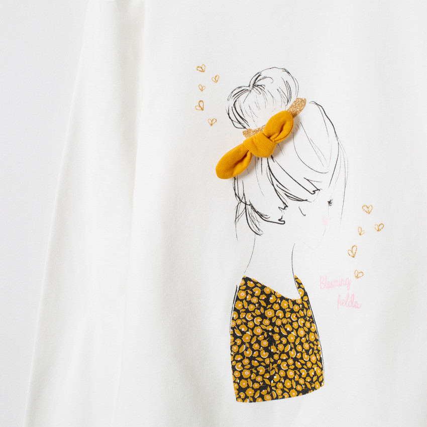 T-shirt manches longues print fillette 