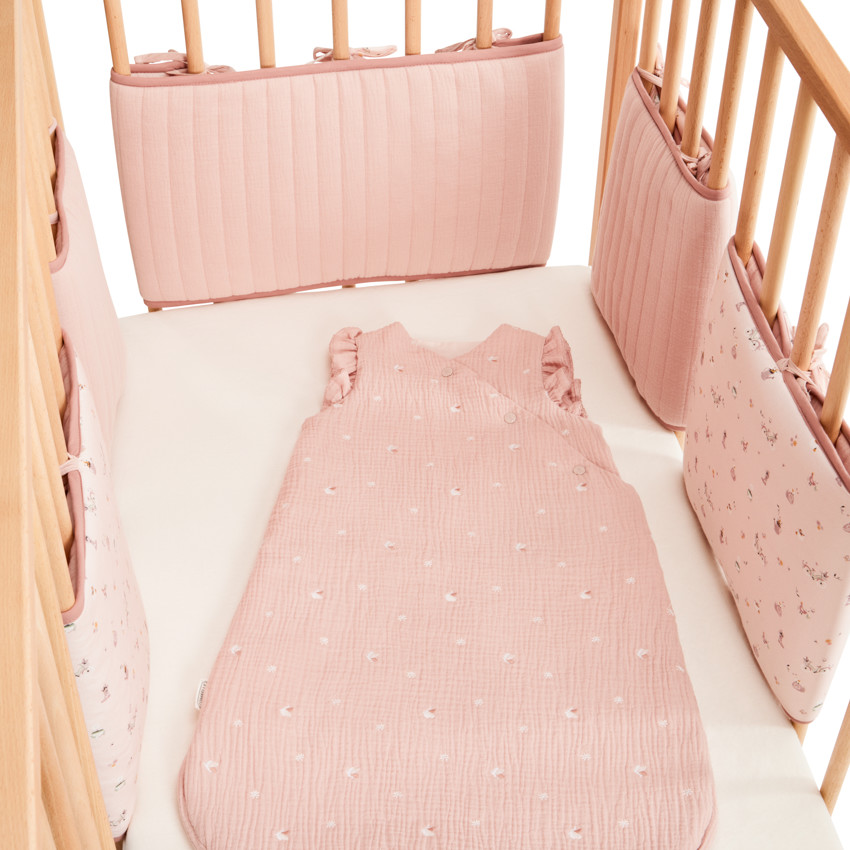 Lot de 5 protèges barreaux modulables Promenade Bucolique rose 