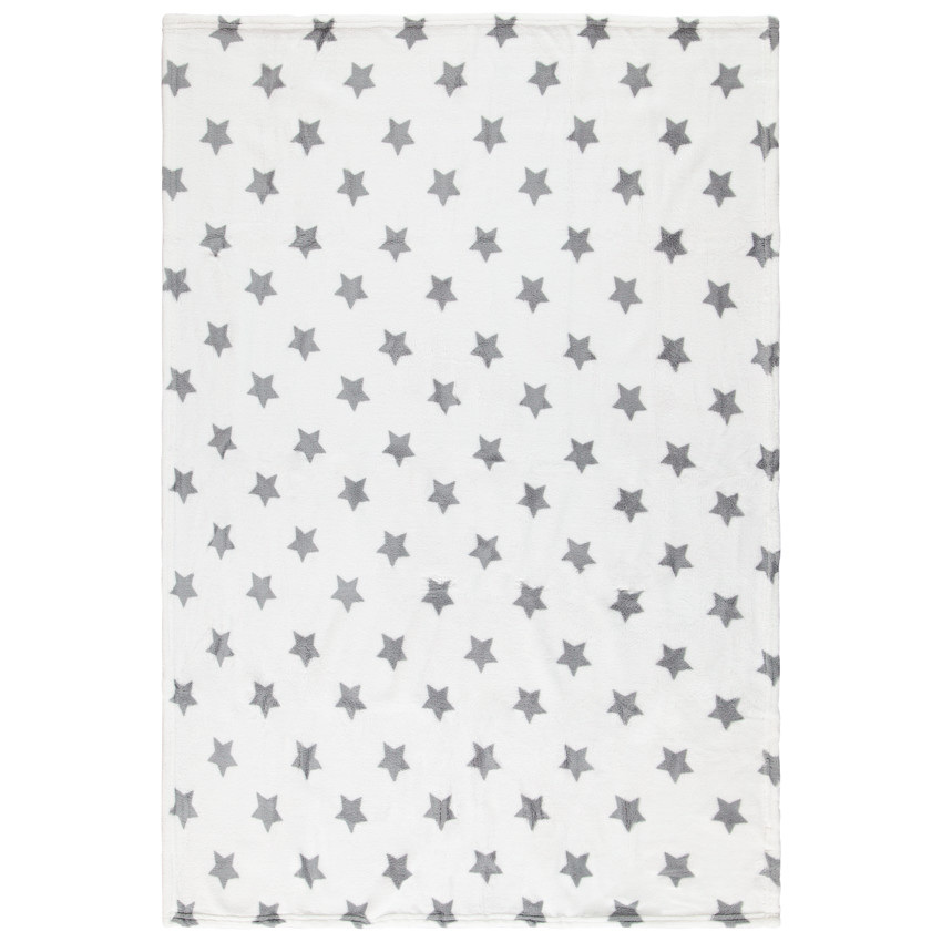 Couverture en sherpa imprimé étoiles 80 x 115 cm 