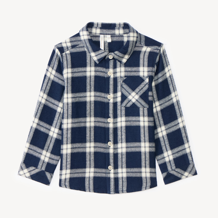 Chemise manches longues bébé garçon en flanelle à carreaux 