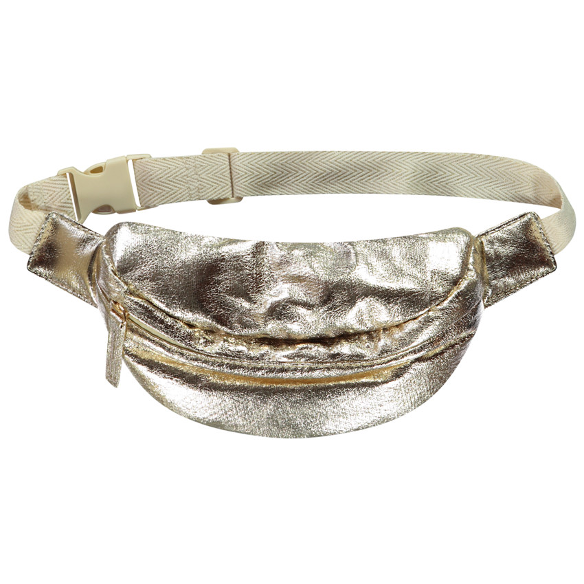 Sac banane doré en toile effet métallisé  