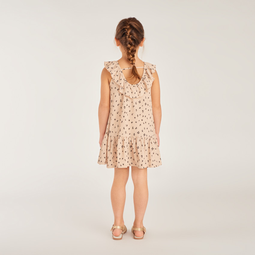 Robe en jersey fochette imprimé léopard pour fille 