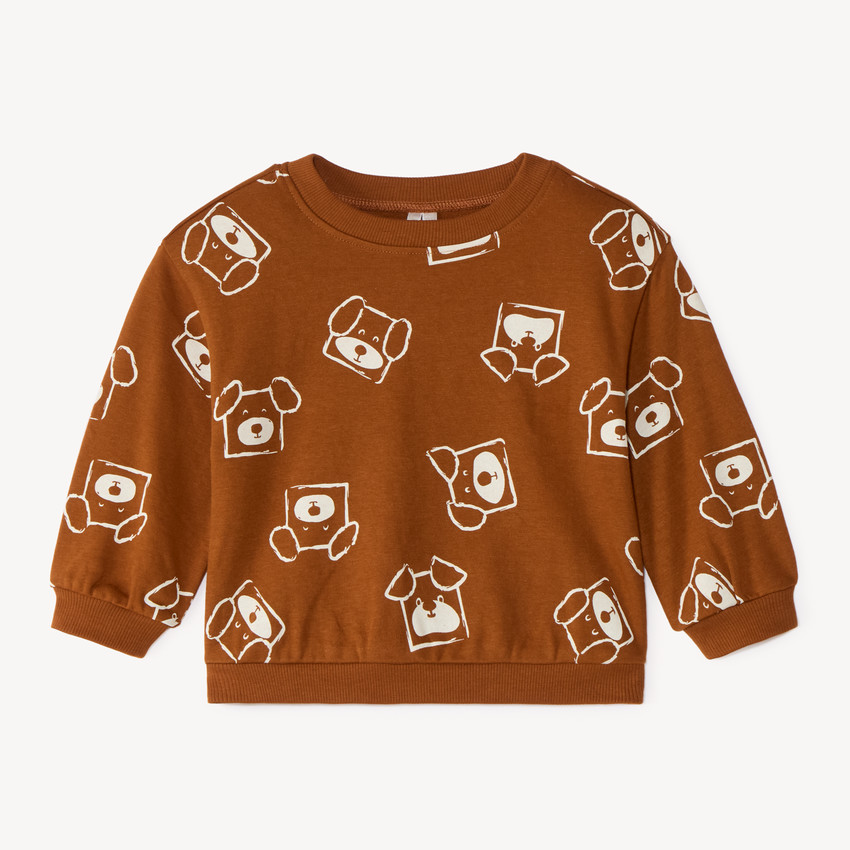 Sweat en molleton demi oversize bébé garçon imprimé fantaisie