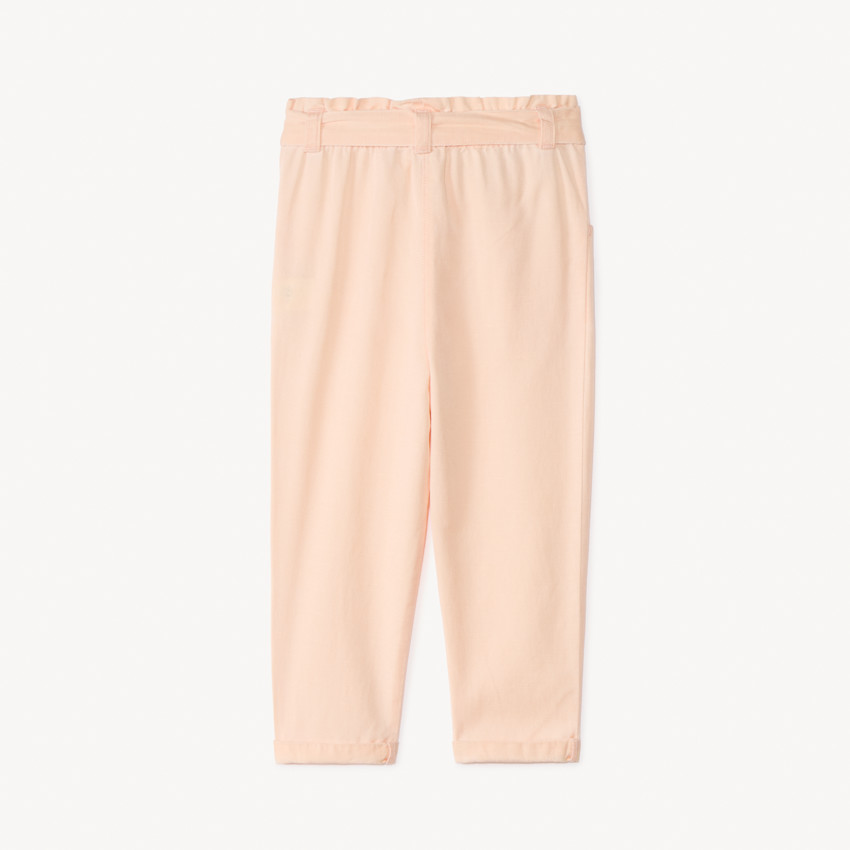 Pantalon brodé cœurs + ceinture à nouer pour bébé fille 