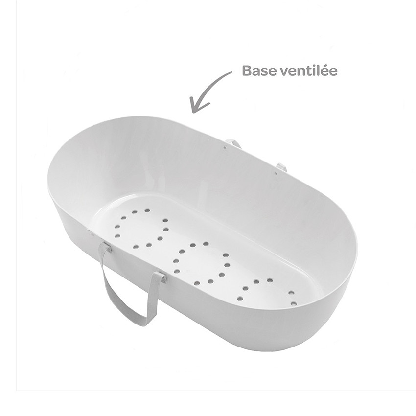 Couffin Dreami Shnuggle avec support - Blanc/gris 