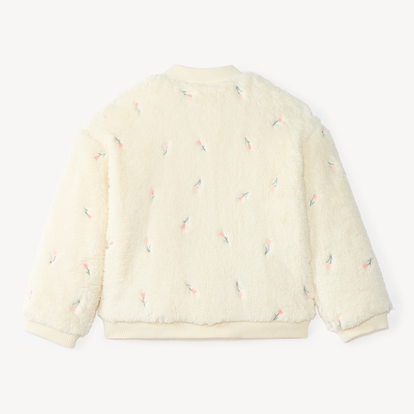 Veste en sherpa brodée fille 