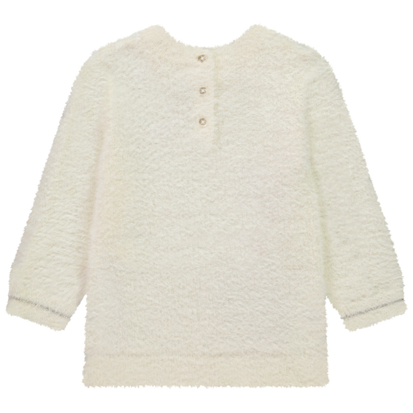 Pull manches longues fantaisie en tricot effet fourrure pour bébé fille 