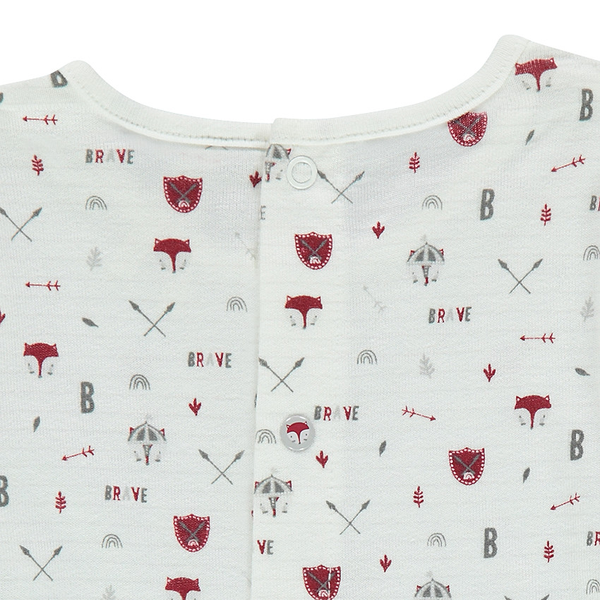 Ensemble salopette à chevrons avec tee-shirt manches longues imprimé all-over 