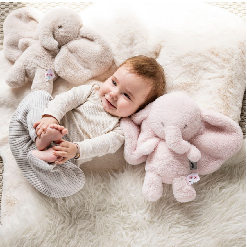 Peluche éléphant - Fanfan - Sable - 30 cm 