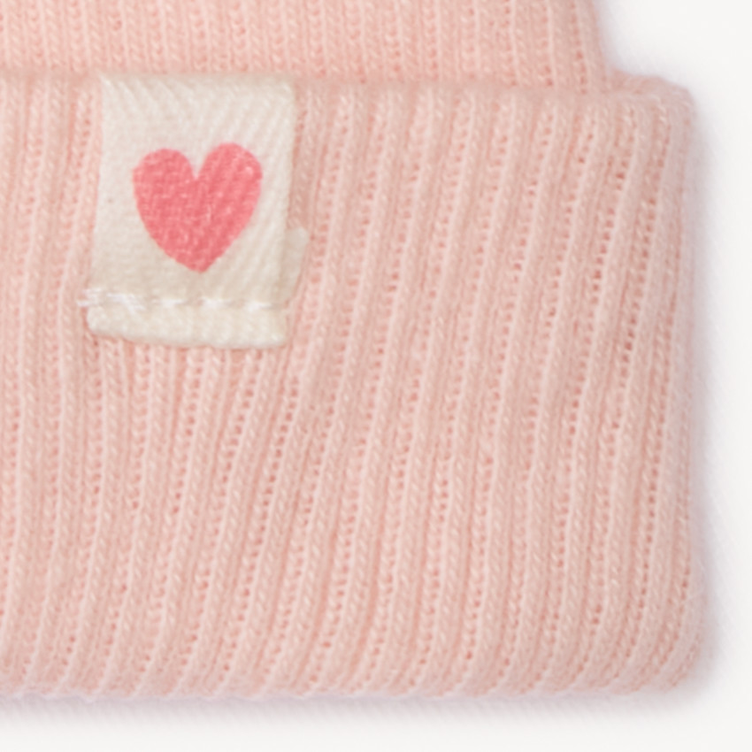 Bonnet de maternité uni en maille côte pour bébé fille  