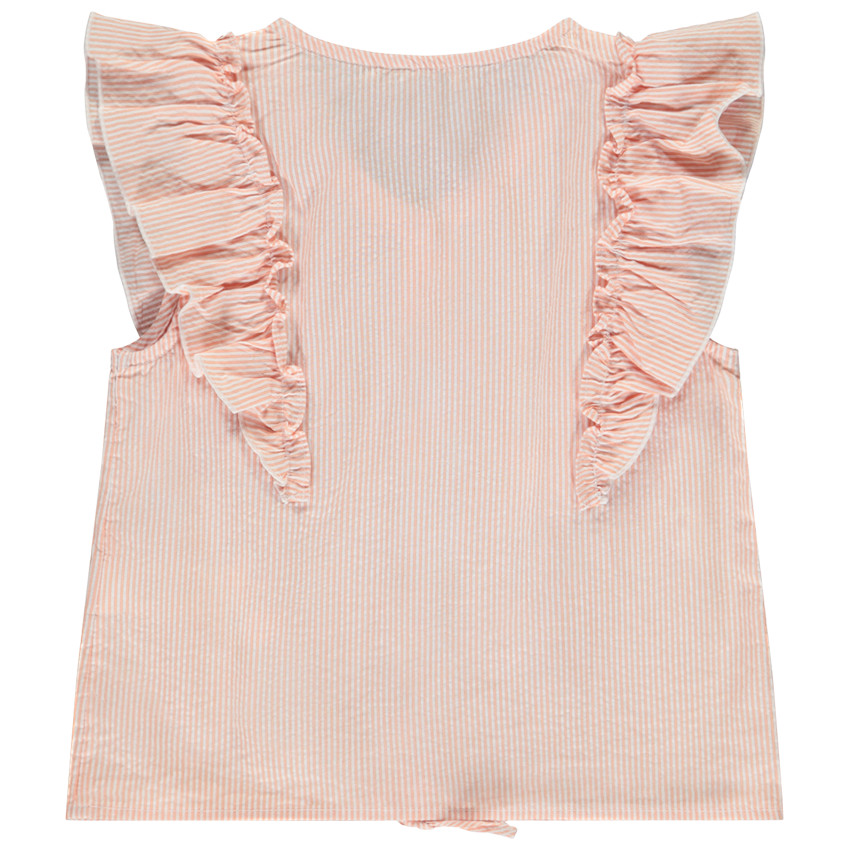 Chemisier rayé à gros volants pour fille 