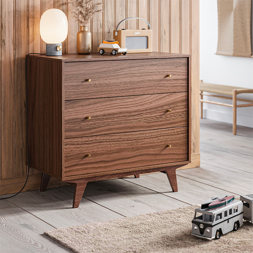 Commode à 3 tiroirs Mid II noix 