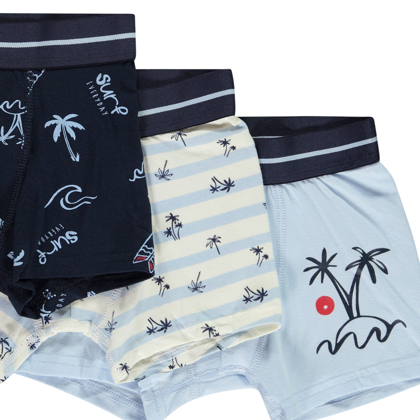 Lot de 3 boxers motifs palmiers pour garçon 