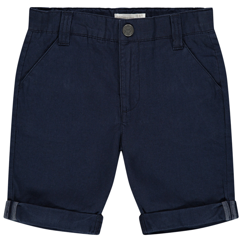 Bermuda uni en toile à poches italiennes