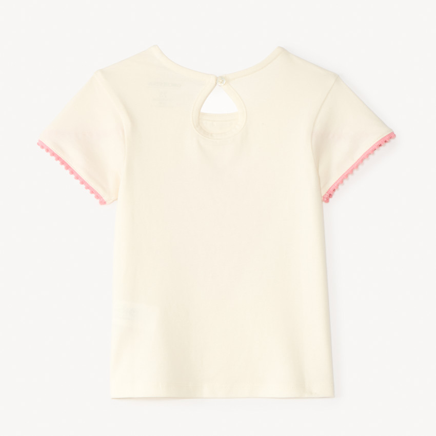 T-shirt manches courtes croisées broderie palmier pour bébé fille 