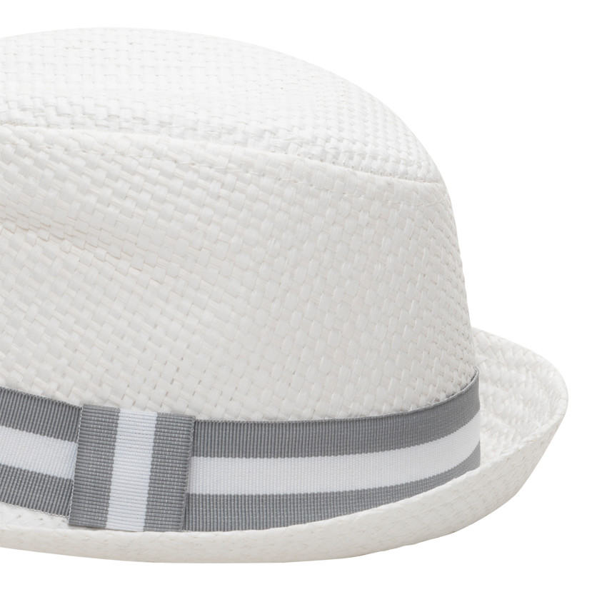 Borsalino effet paille à galon rayé 