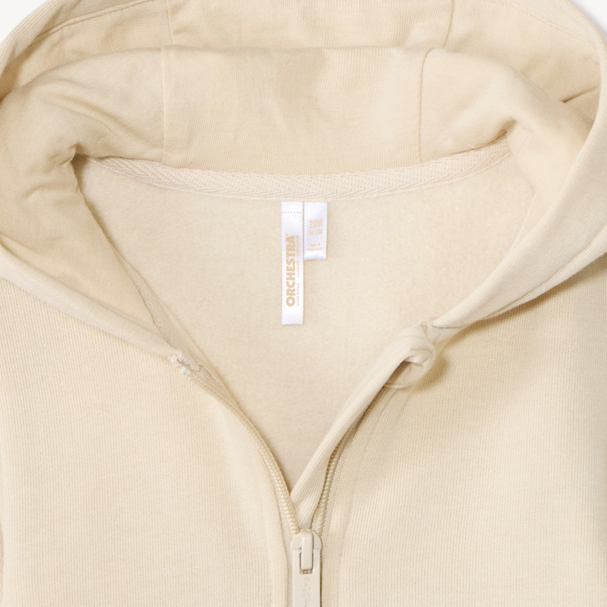 Gilet uni en molleton avec cœur lurex brodé pour bébé fille  