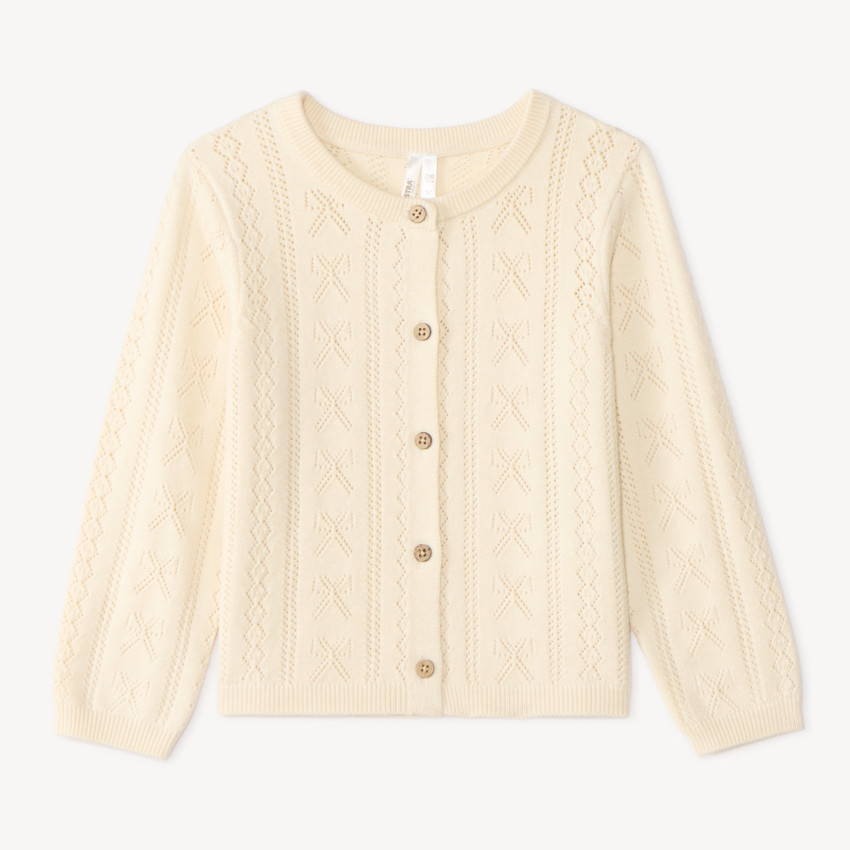 Gilet en tricot ajouré bébé fille 