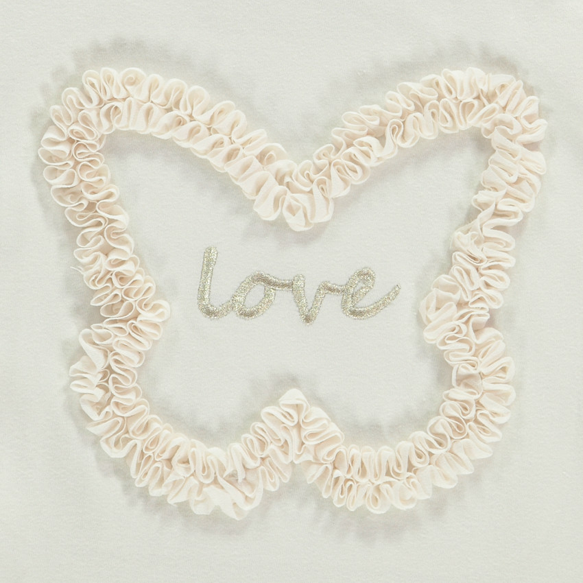 T-shirt manches courte motif rucher papillon pour fille 