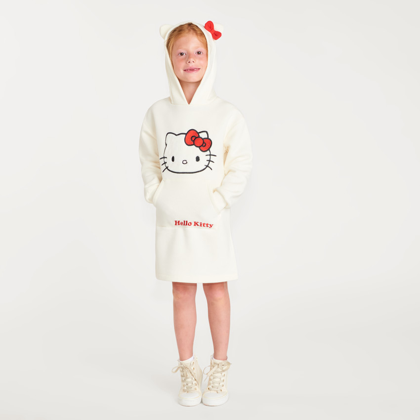 Robe sweat fille à capuche ludique Hello Kitty