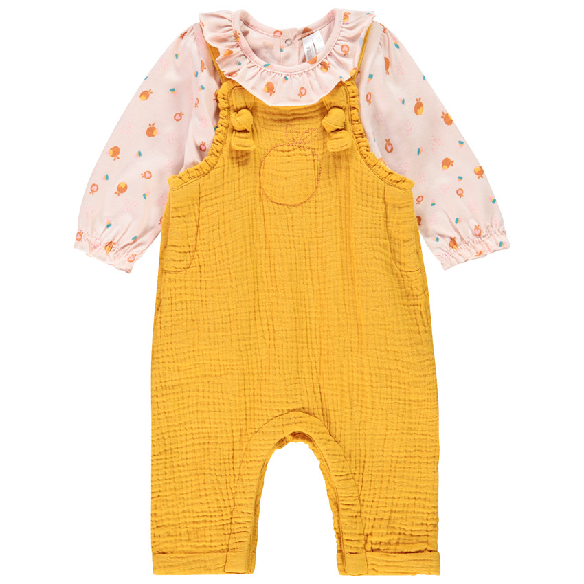 Ensemble avec t-shirt imprimé et salopette pour bébé fille 