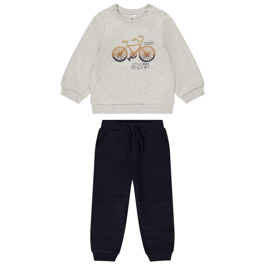 Ensemble jogging puff print vélo pour bébé garçon