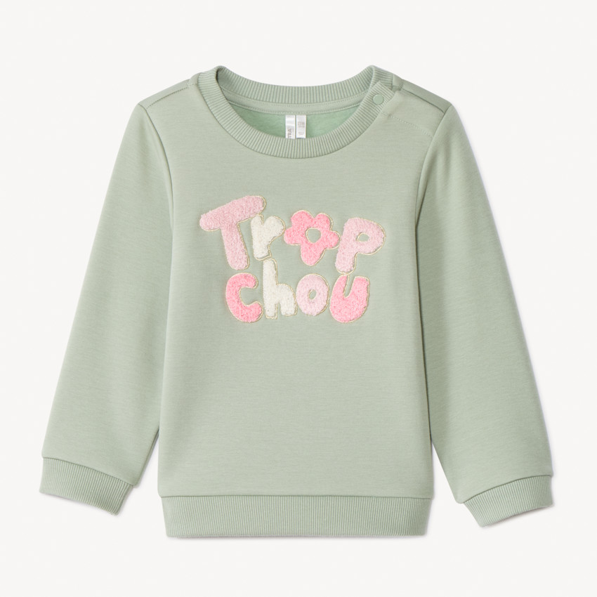 Sweat molleton à patchs bouclettes pour bébé fille 