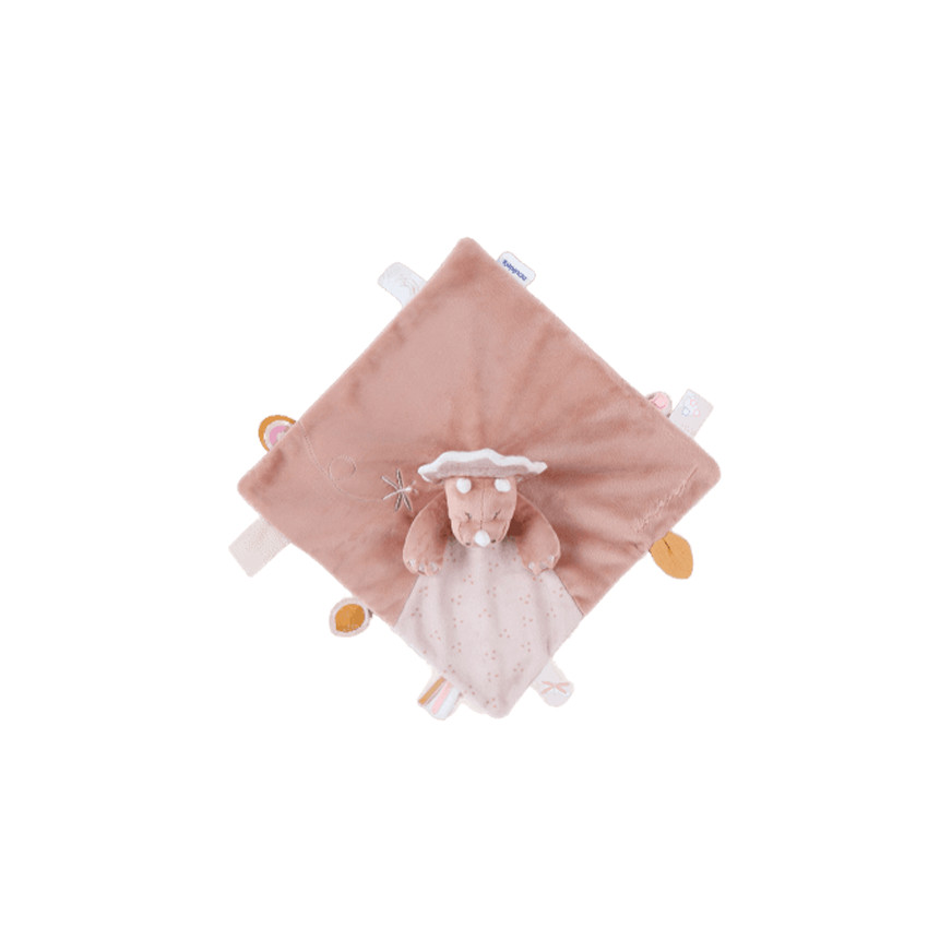 Doudou marionnette en veloudoux Popsie rose poudré 