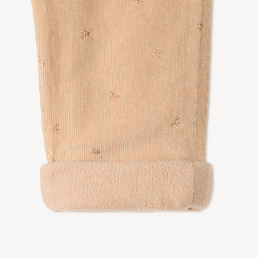 Pantalon slim en velours bébé fille imprimé fantaisie 