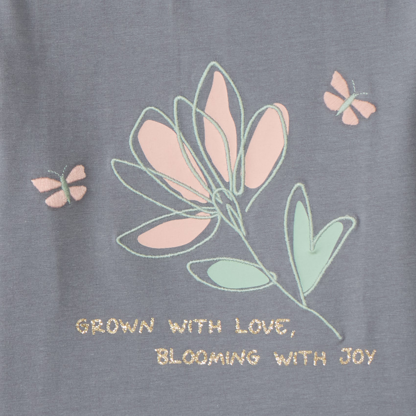 T-shirt bébé manches longues volantées et print fleuri 
