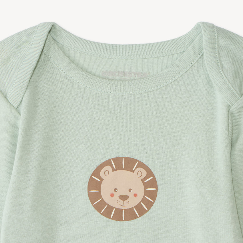 Lot de 7 bodies manches longues bébé garçon motif lion 