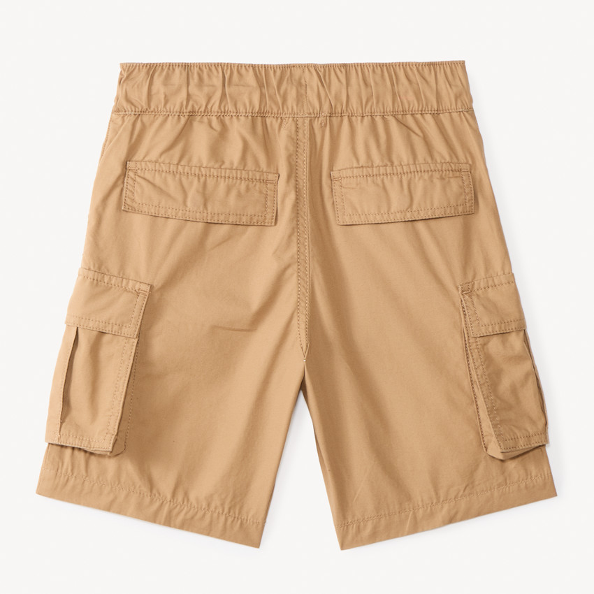 Bermuda cargo uni en popeline pour garçon 